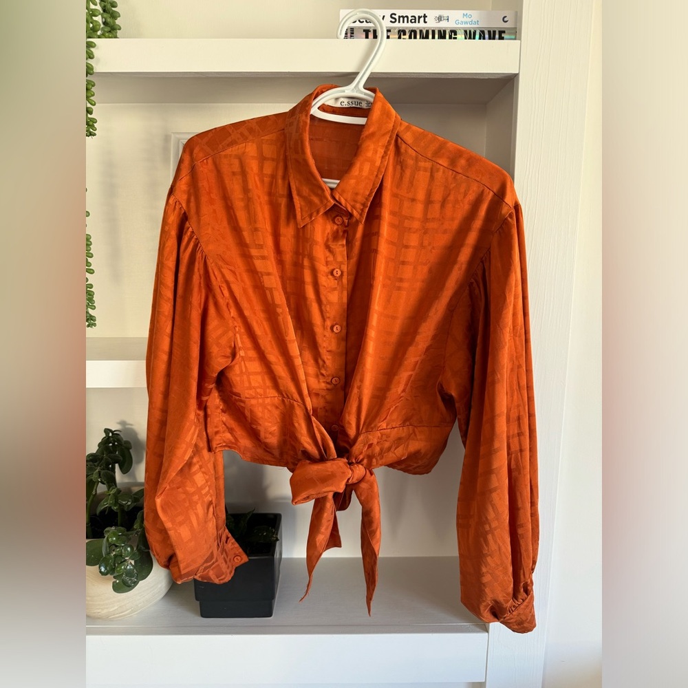 Simons Burnt Orange Crop Top Blouse